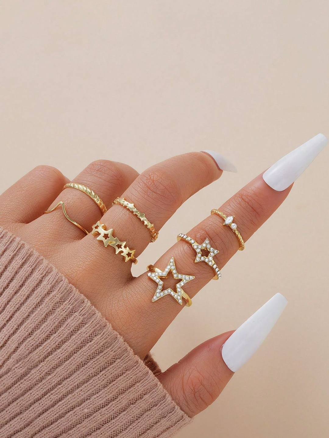 RING SET LADIES GOLD BLACK