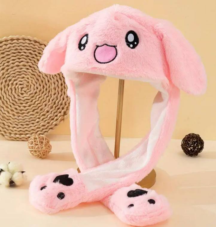 JUMPING EAR RABBIT DESIGN PINK HAT