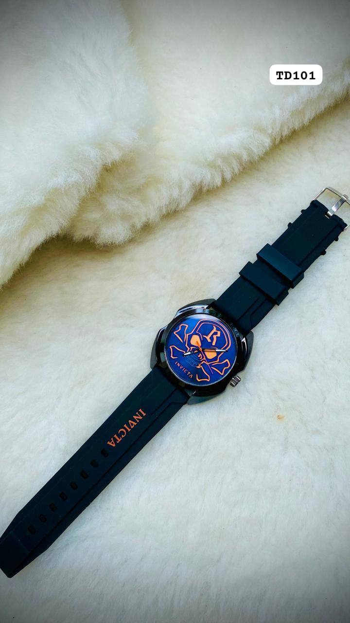 MEN'S CASUAL RUBBER BELT WATCH