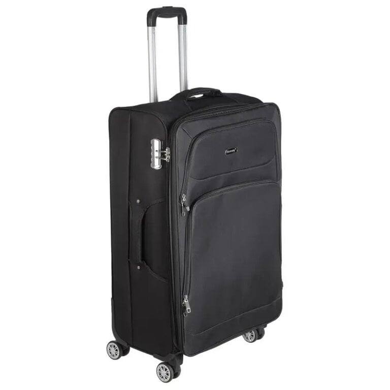 NAEROUG TEXTILE TROLLEY TRAVEL BAG, 24INCH BLACK – N516-24