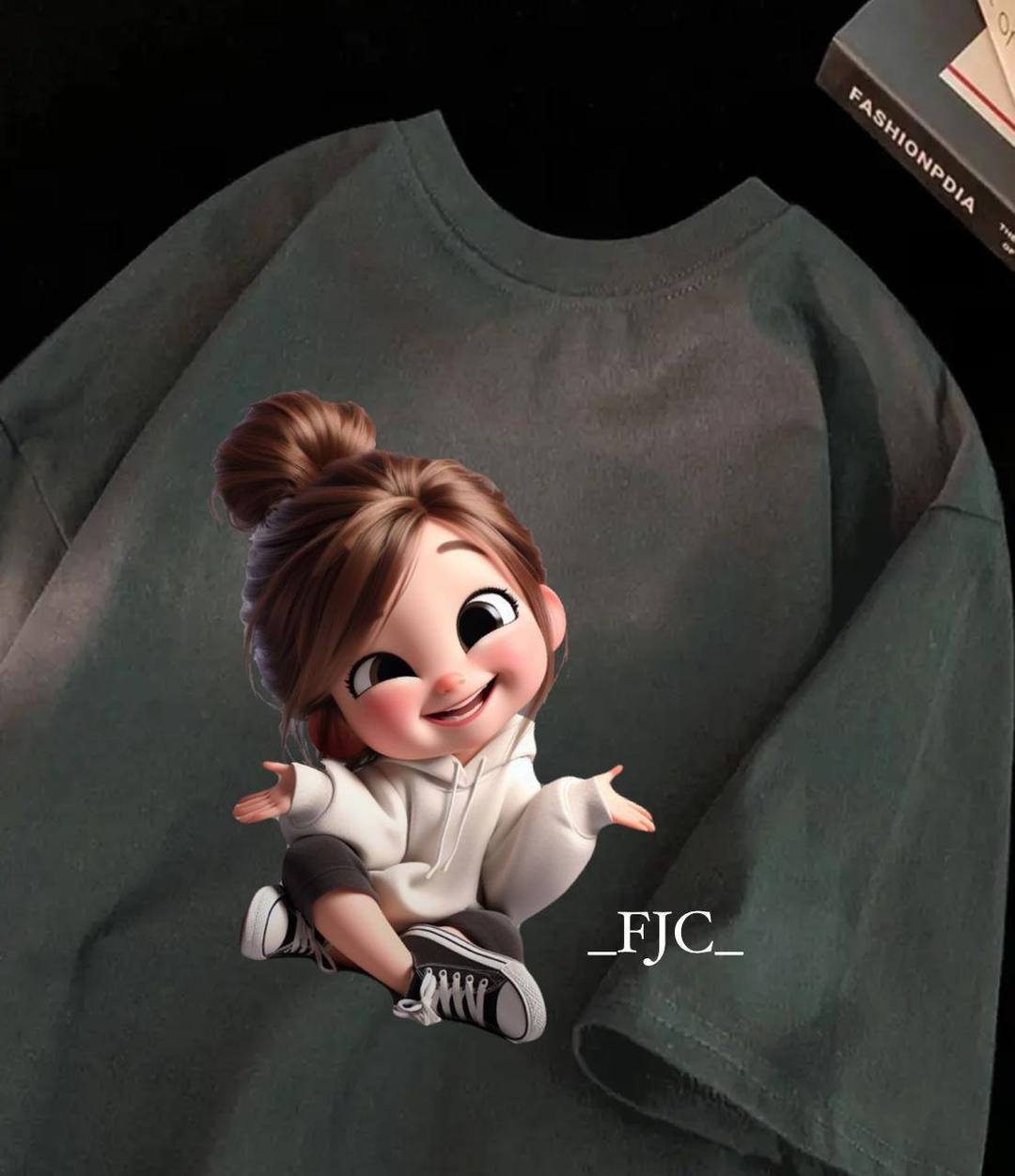 CUTE CARTOON GIRL T SHIRT DESIGN