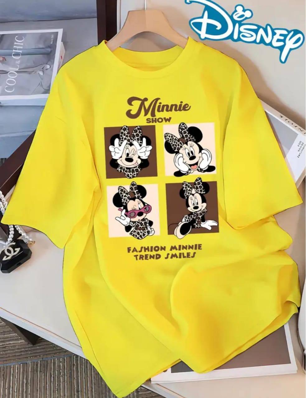 YELLOW TEE WITH 'MINNIE SHOW' PRINT