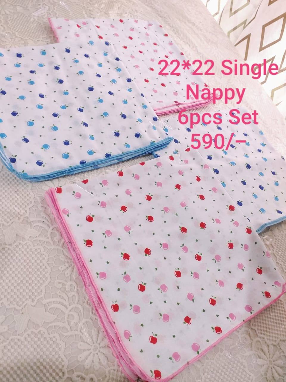 22 X 22 SINGLE NAPPY 6 PCS SET