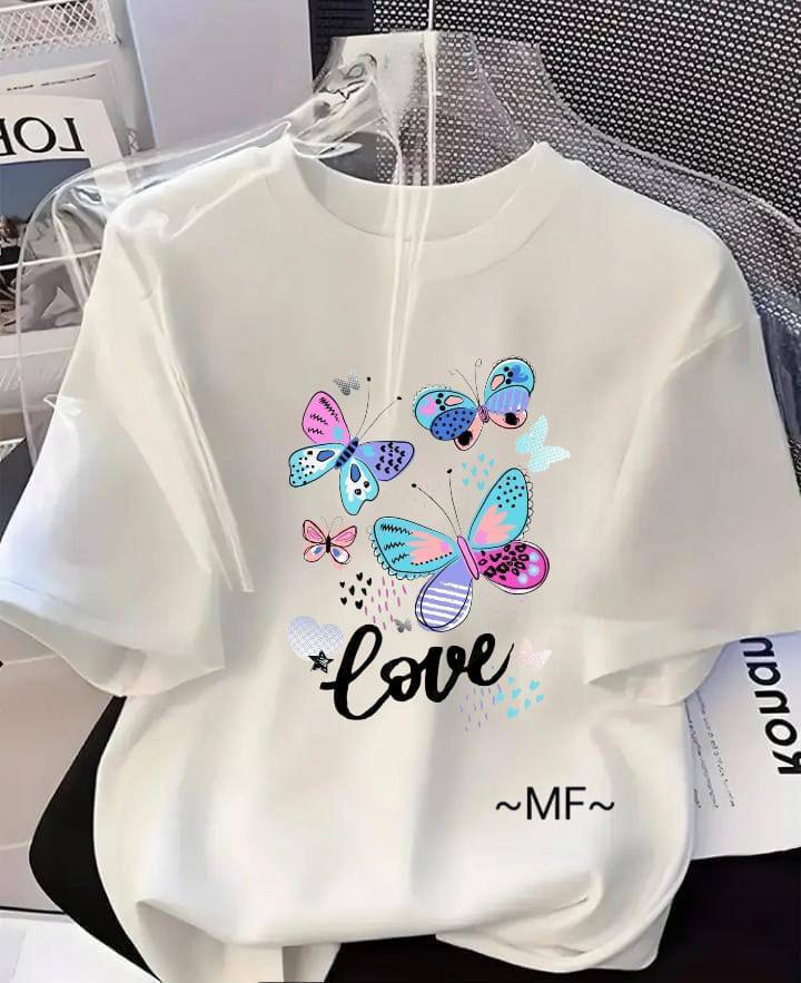 WHITE TEE WITH 'LOVE' PRINT