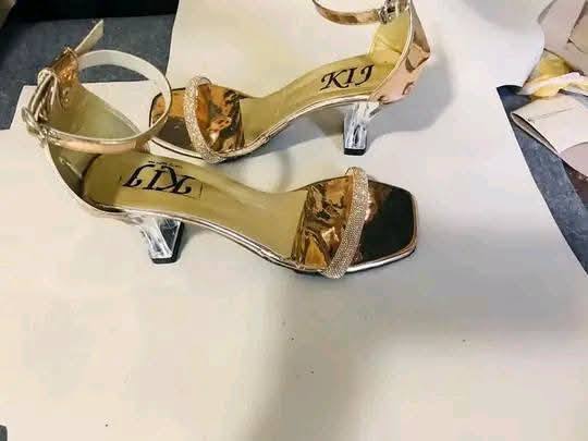 GOLD GLASS HEELS