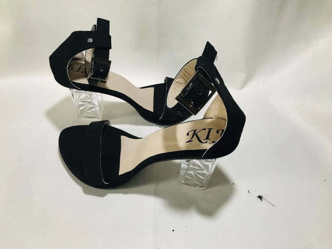 TRANSPARENT GLASS HEELS BLACK