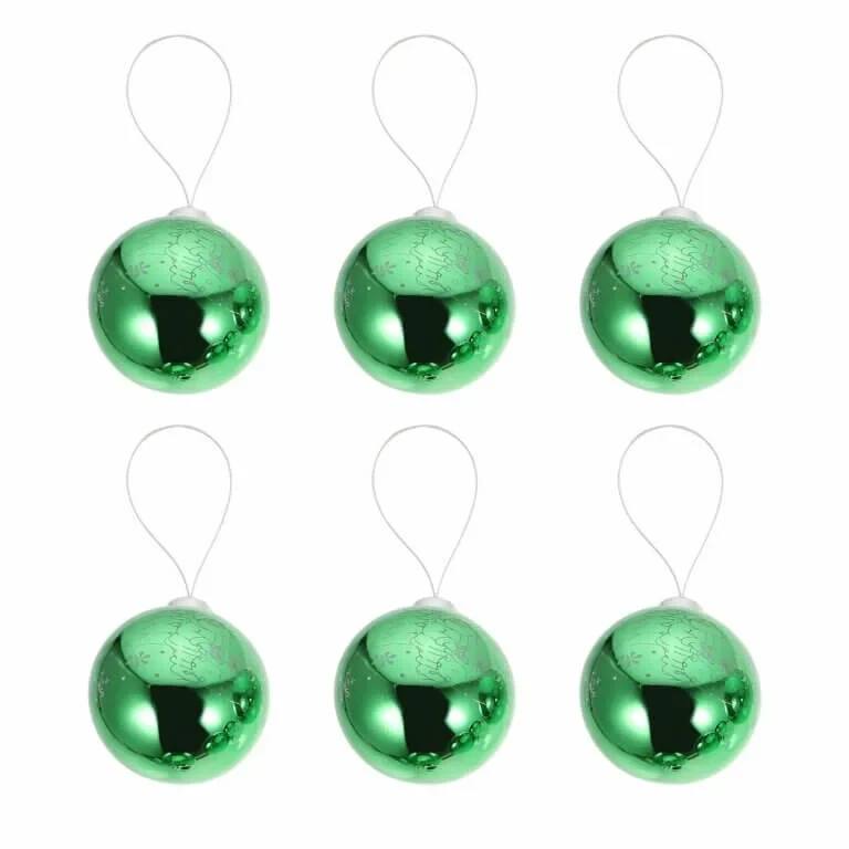 GREEN CHRISTMAS TREE ORNAMENTS SET 6 PCS
