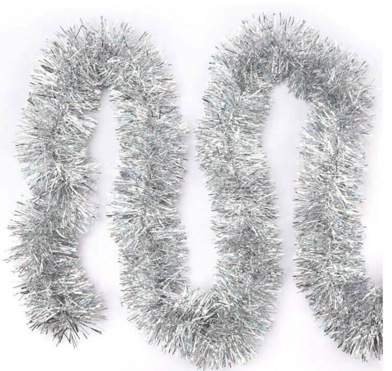 SILVER CHRISTMAS FOIL TINSEL GARLAND