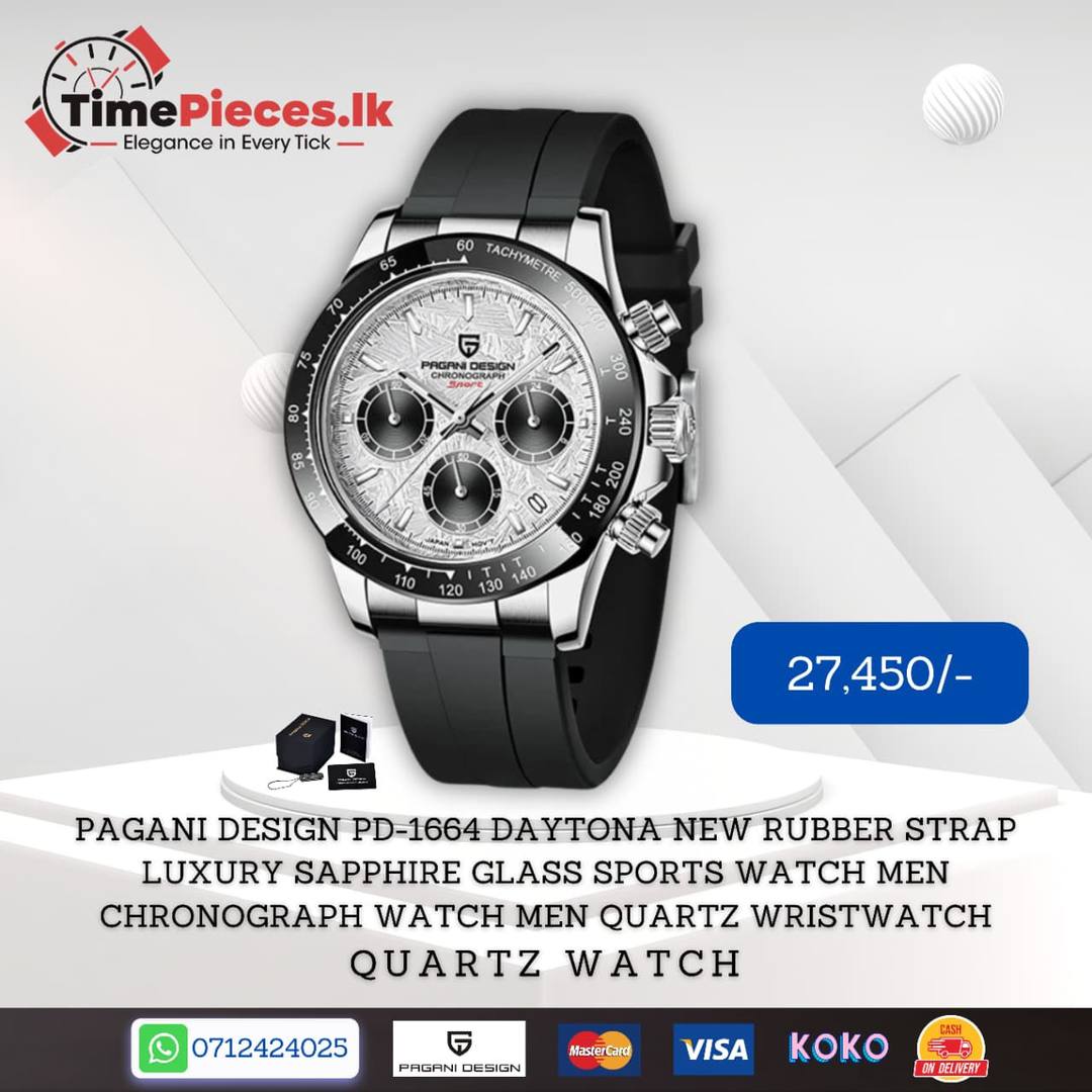PAGANI DESIGN PD-1664 DAYTONA NEW RUBBER STRAP WATCH