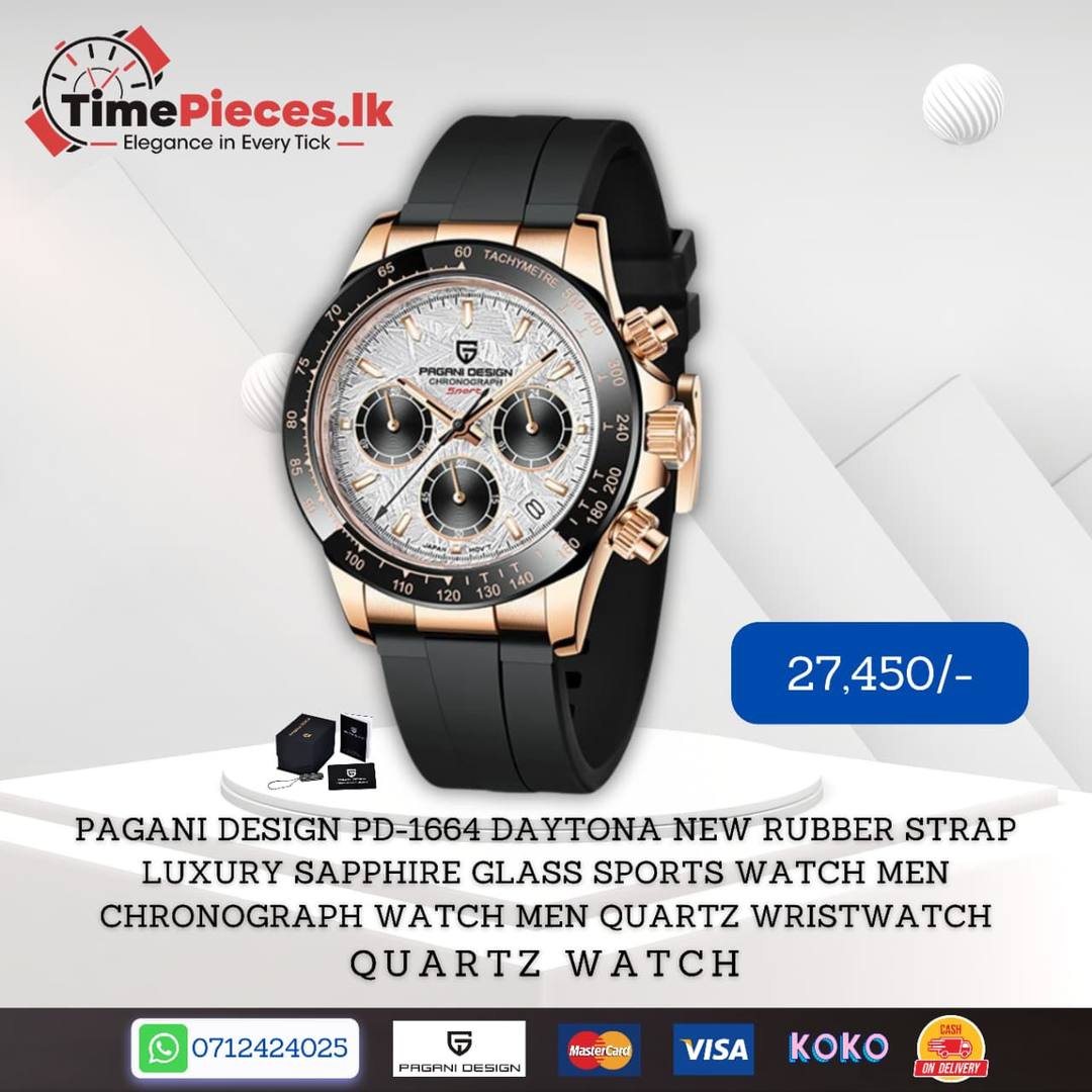 PAGANI DESIGN PD-1664 DAYTONA NEW RUBBER STRAP WATCH