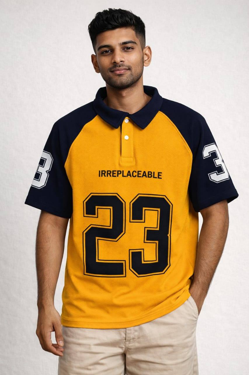 COLLAR T-SHIRT  WITH NUMBER PRINT AVAILABLE