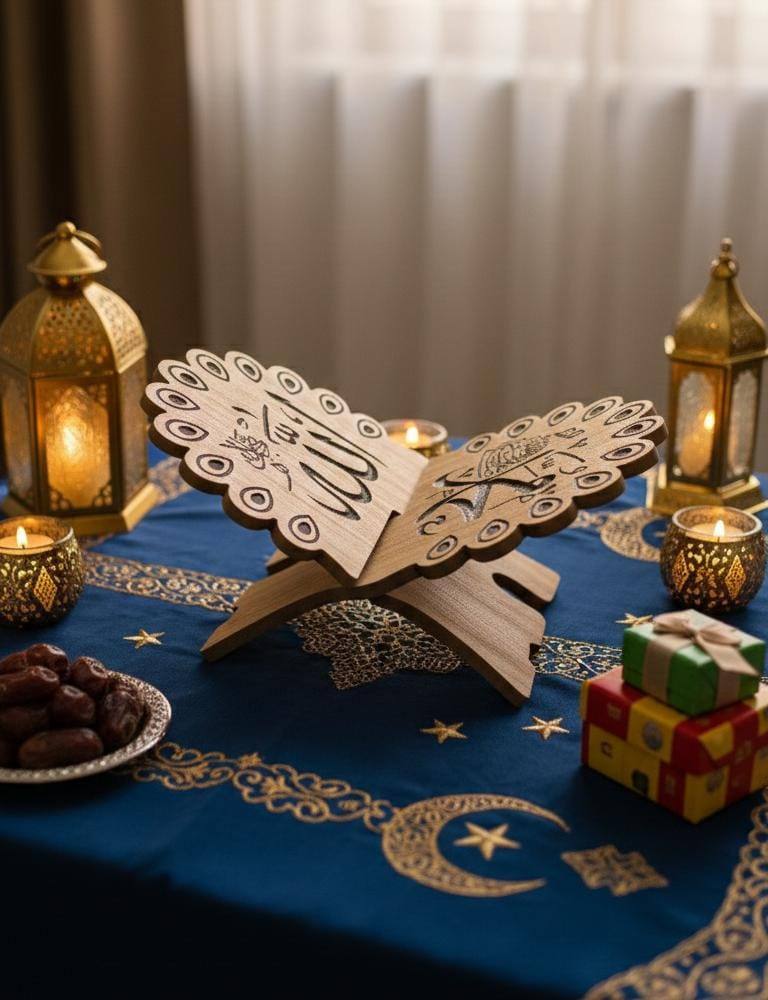 WOODEN QURAN SHELF