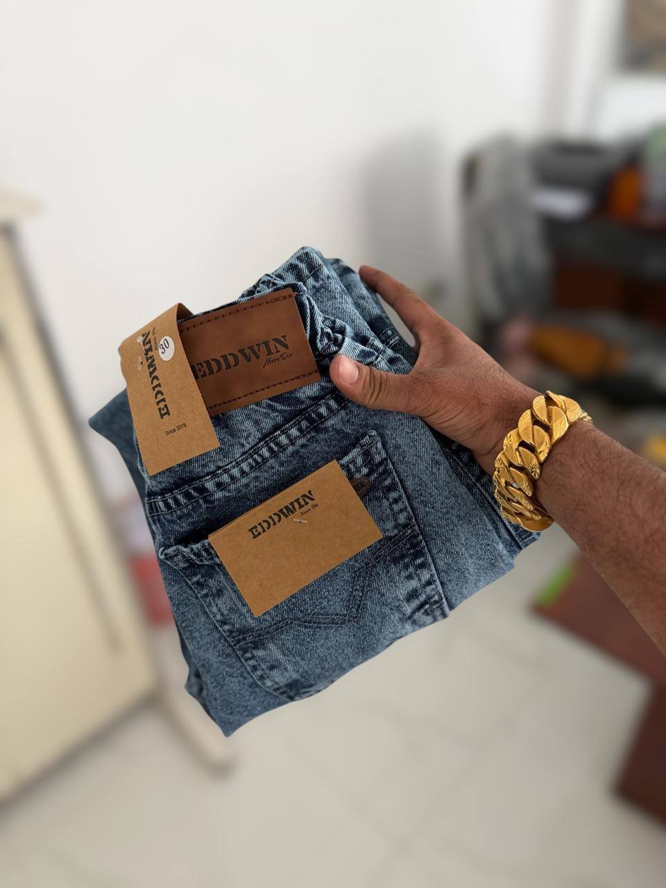 ACID WASH BIG FOLD CARGO DENIM AVAILABLE