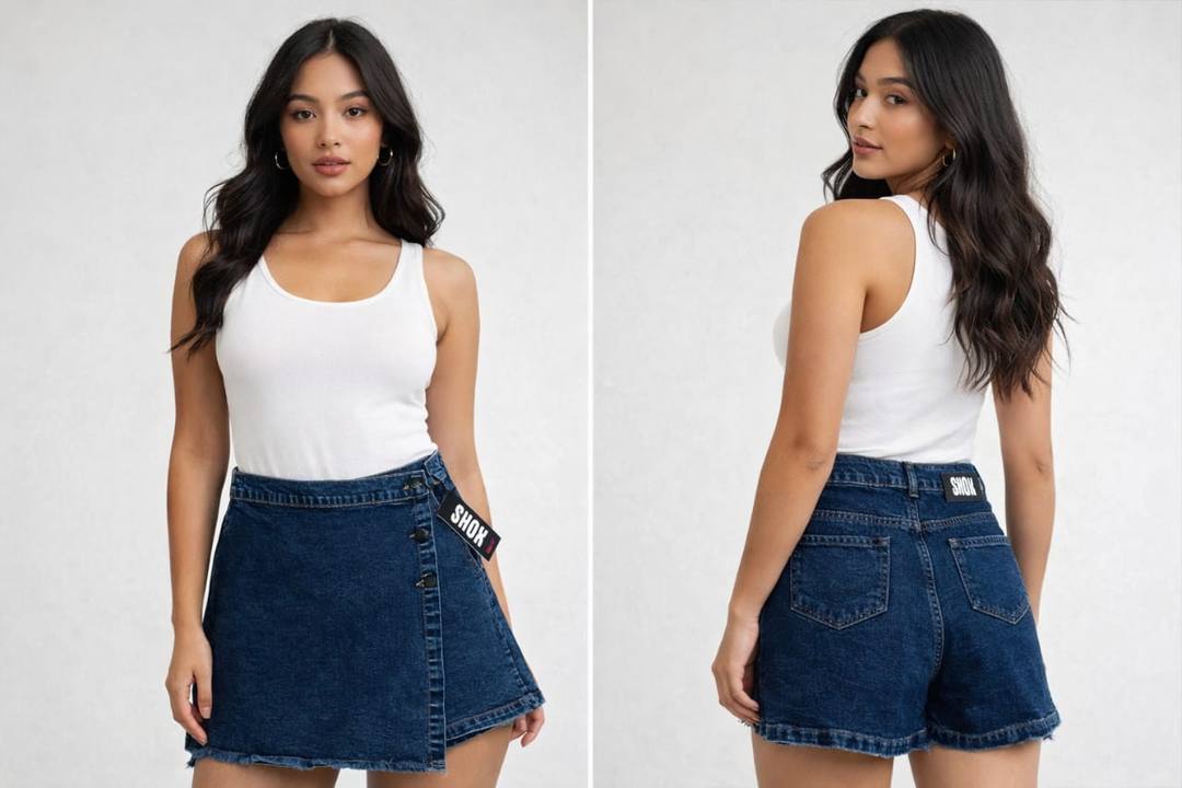 LADIES DENIM SHORT SKIRT