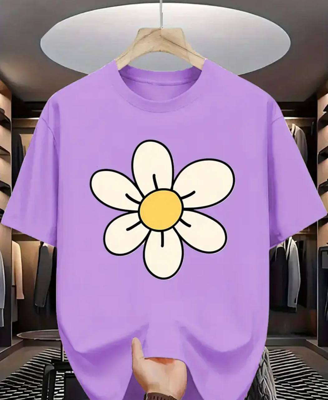 FLOWER PRINT T SHIRT FOR LADIES