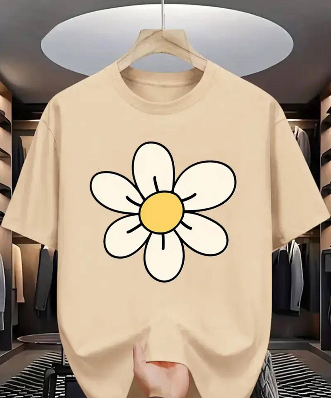 FLOWER PRINT T SHIRT FOR LADIES