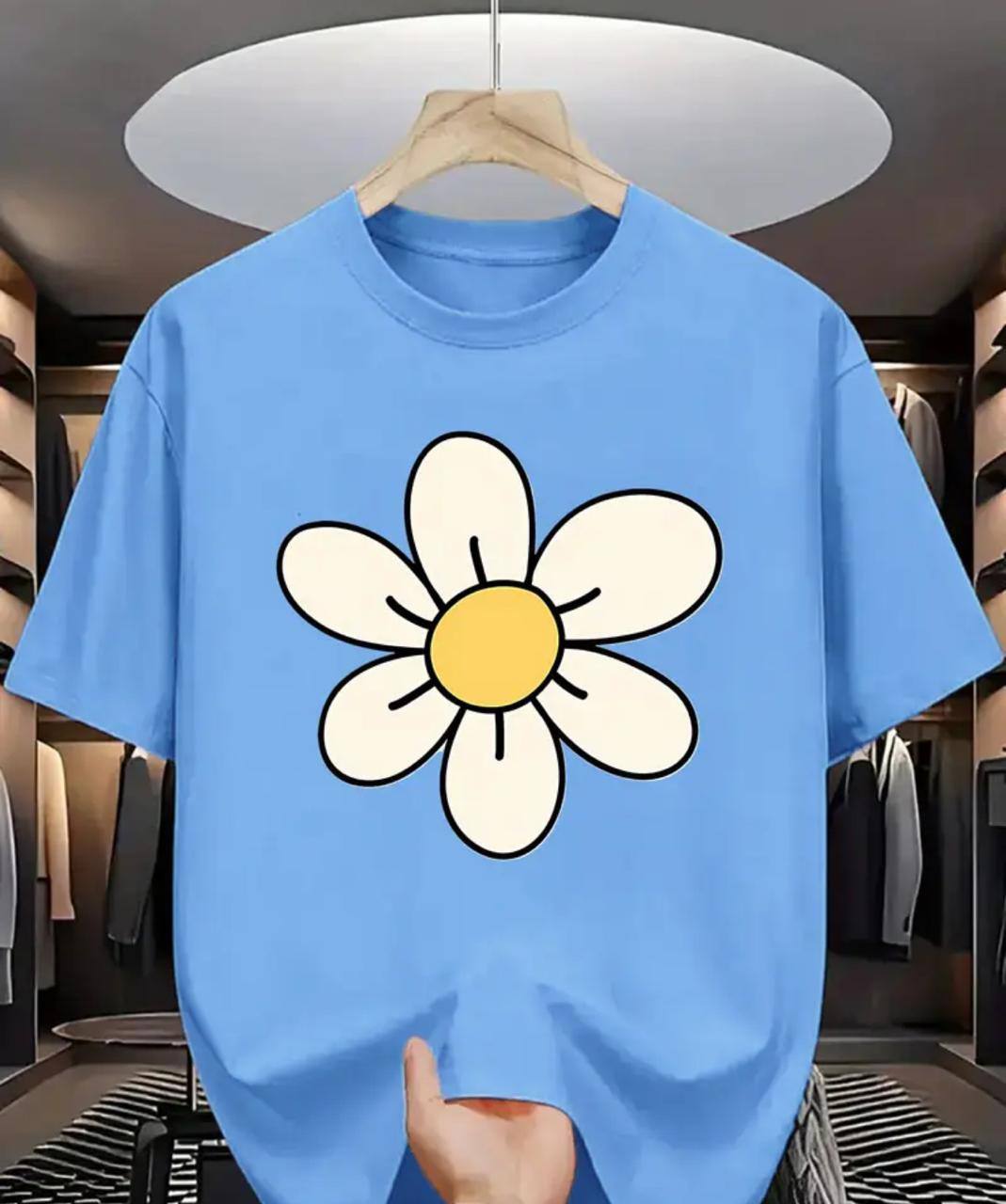 FLOWER PRINT T SHIRT FOR LADIES