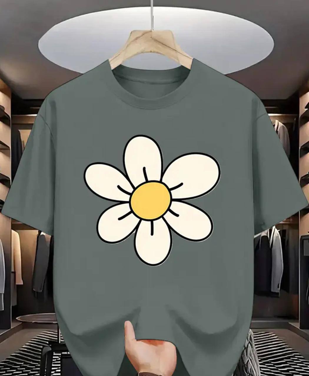 FLOWER PRINT T SHIRT FOR LADIES