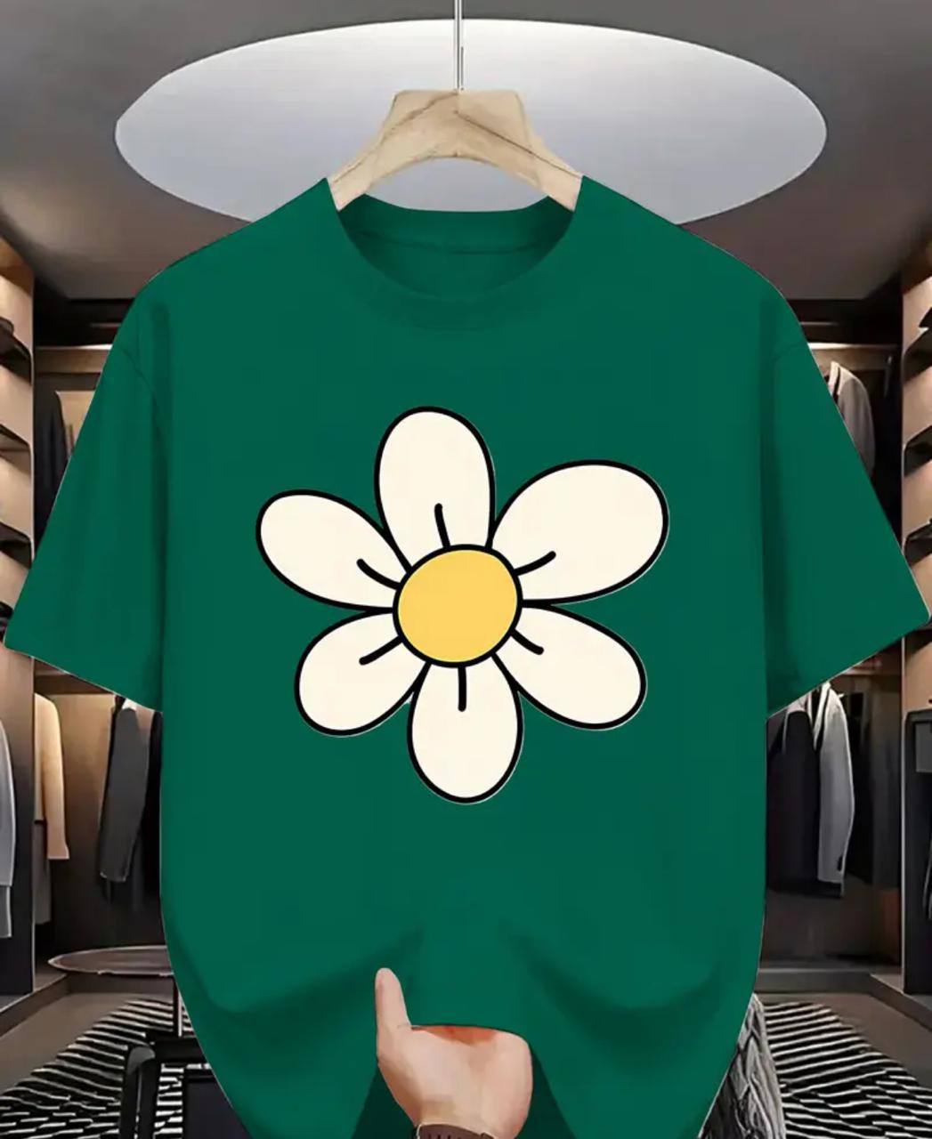 FLOWER PRINT T SHIRT FOR LADIES
