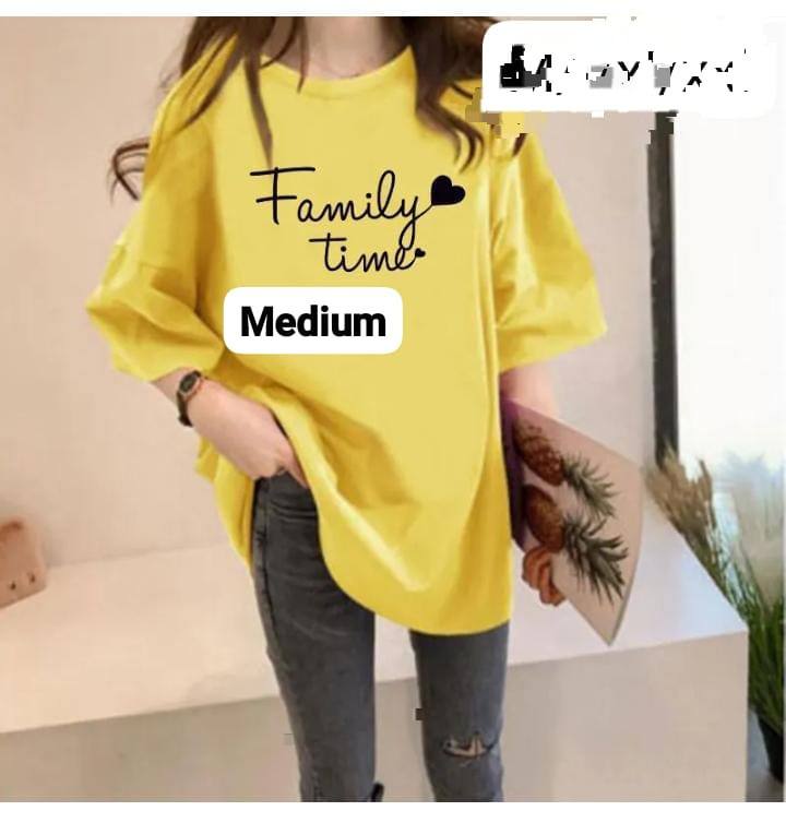 FAMILY TIME TOP STRETCHING T-SHIRT MATERIAL
