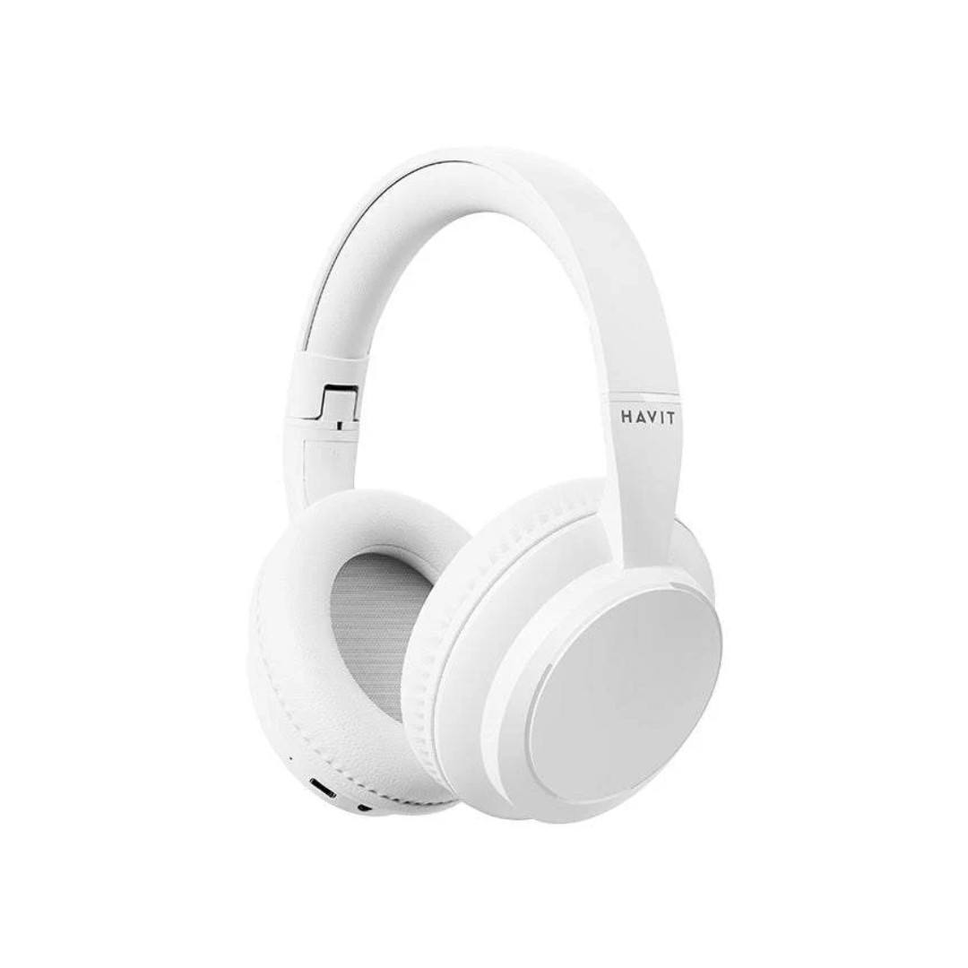 HAVIT H619BT OVER EAR WIRELESS HEADPHONES (WHITE)