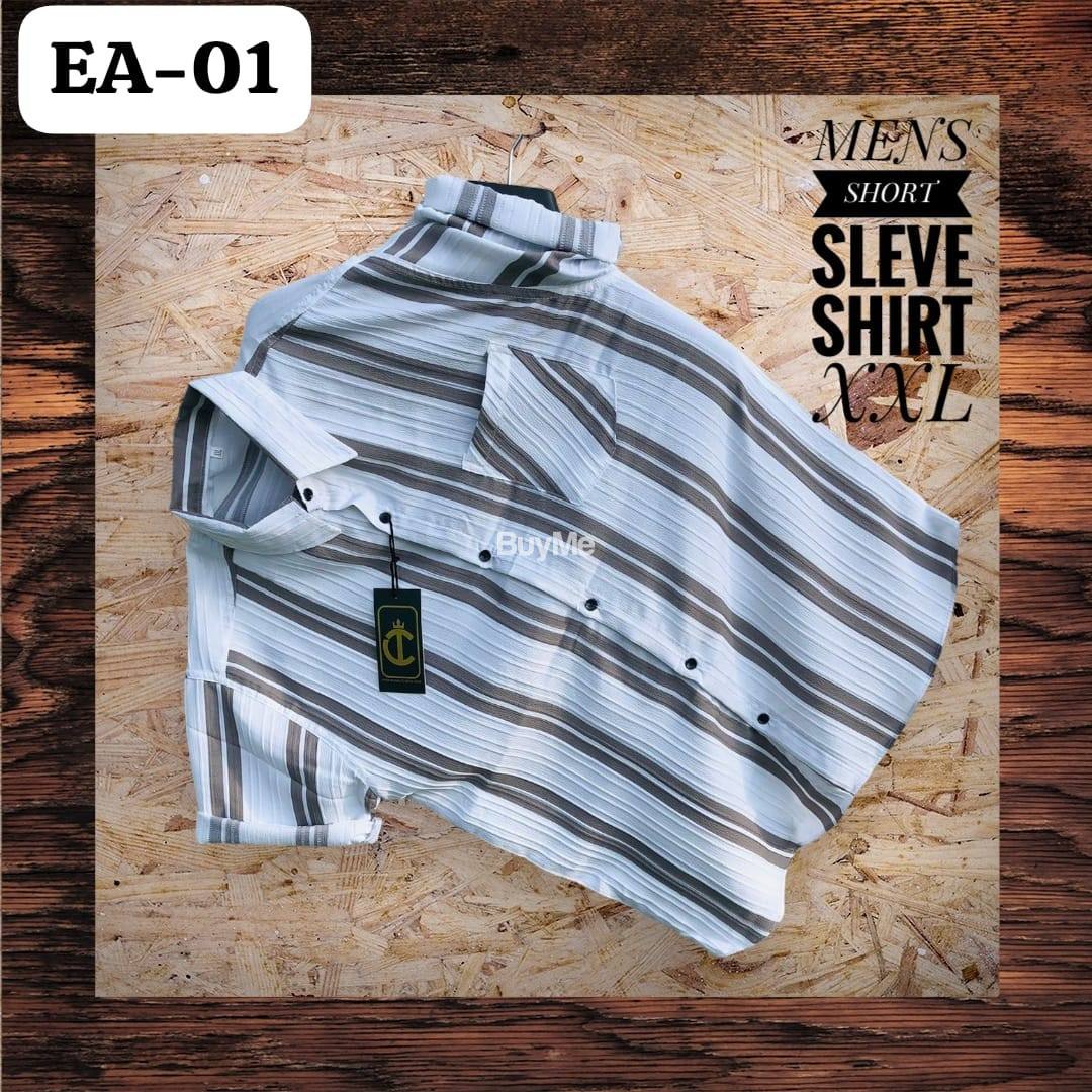 MEN STRIPS SHORT SLEEVE SHIRT