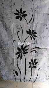 BATHIK DRESS, FROCK MATERIAL - BLACK IN WHITE (FLOWER DESIGN)