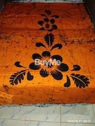 Batik Dress, Frock Material - Dark yellow color
