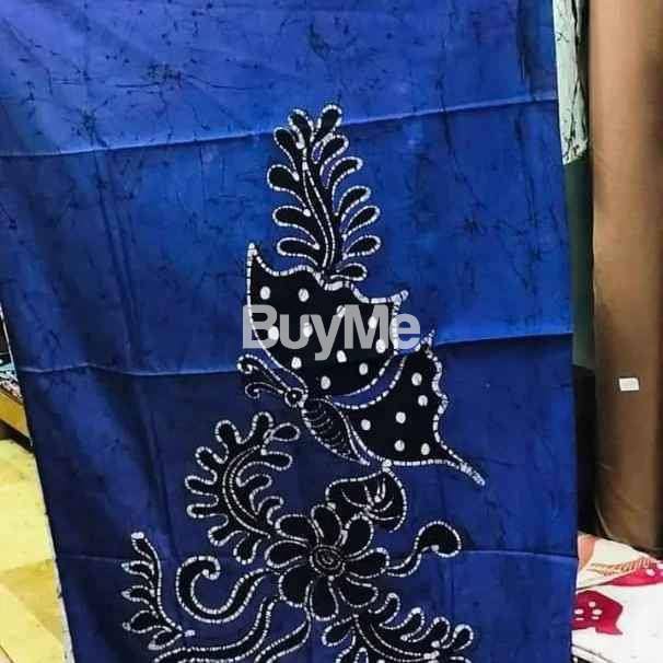 BATHIK VOIL DRESS, FROCK MATERIAL - DARK BLUE