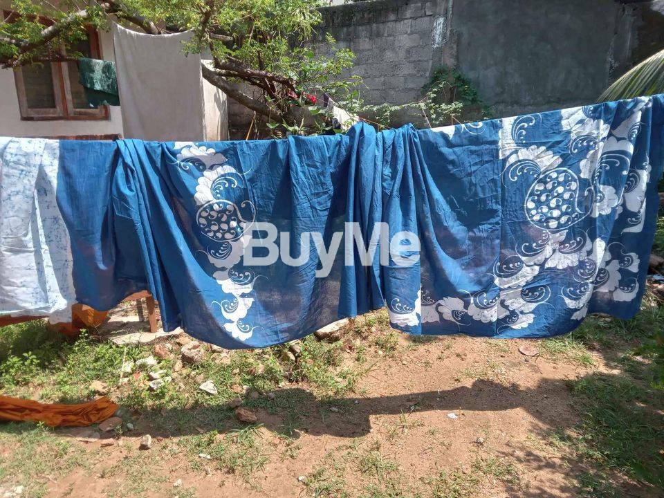 BATHIK SAREE-BLUE AND WHITE
