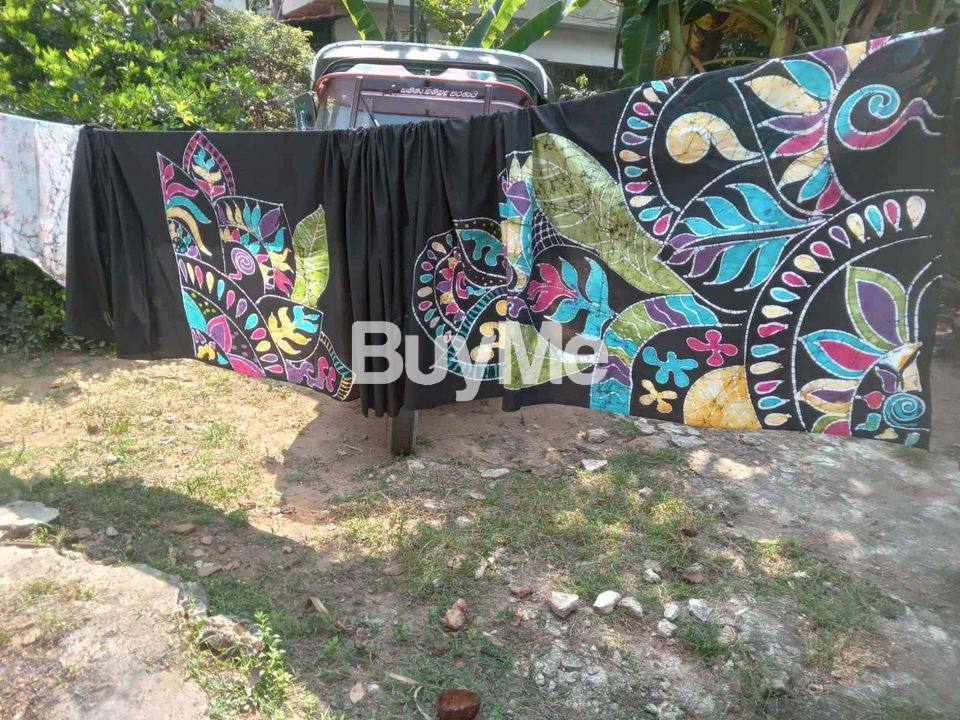BATHIK SAREE-BLACK WITH BATIC VOIL MIX COLOUR DESIGN