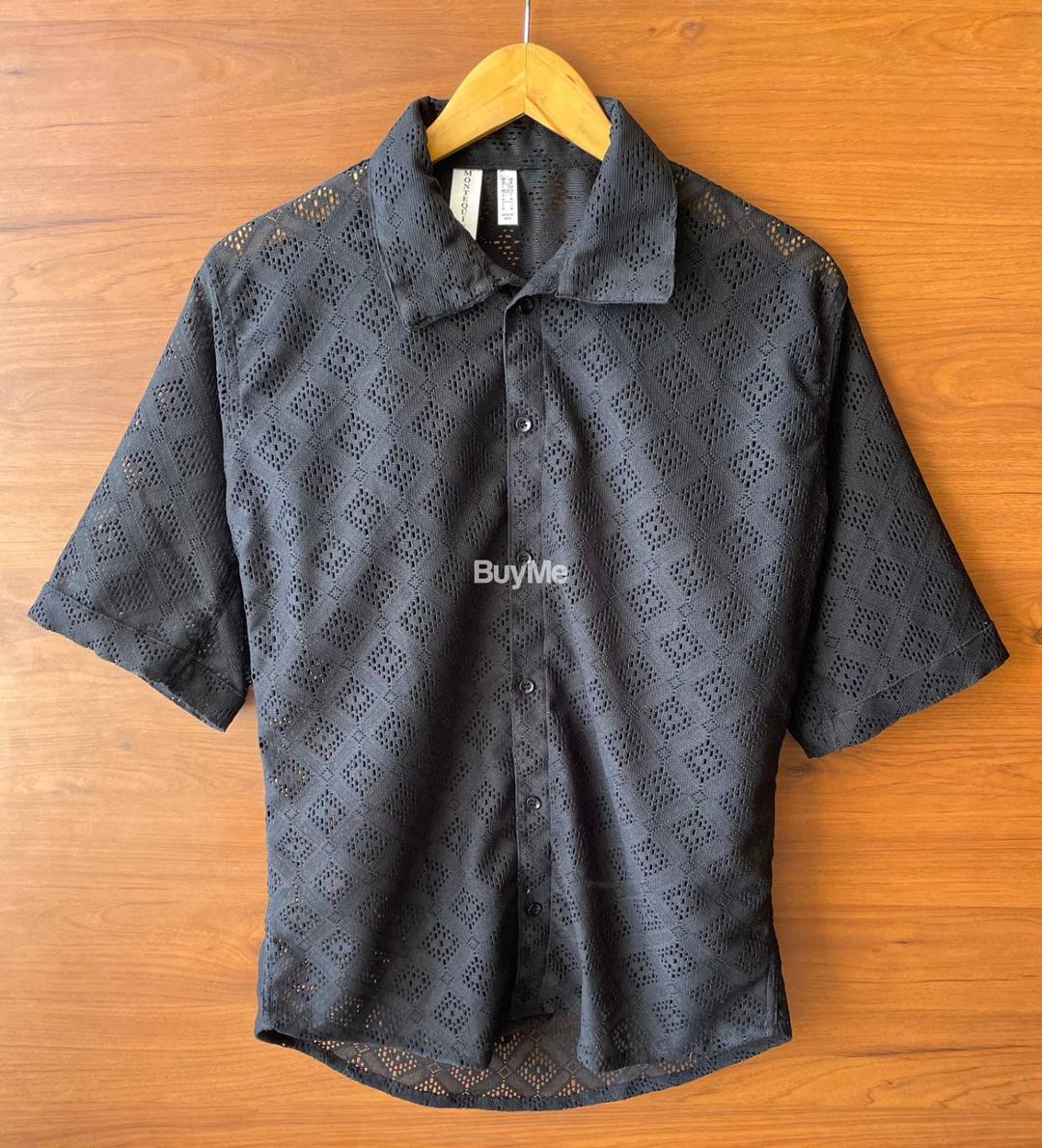 HALF SLEEVES SHIRT BLACK COLOUR FOR MEN.