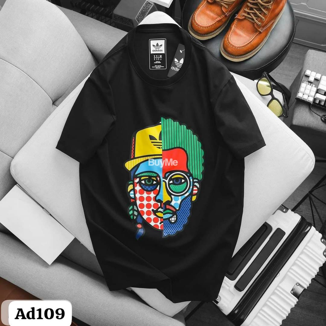 BLACK COLOUR PRINTED T - SHIRTS FOR MEN