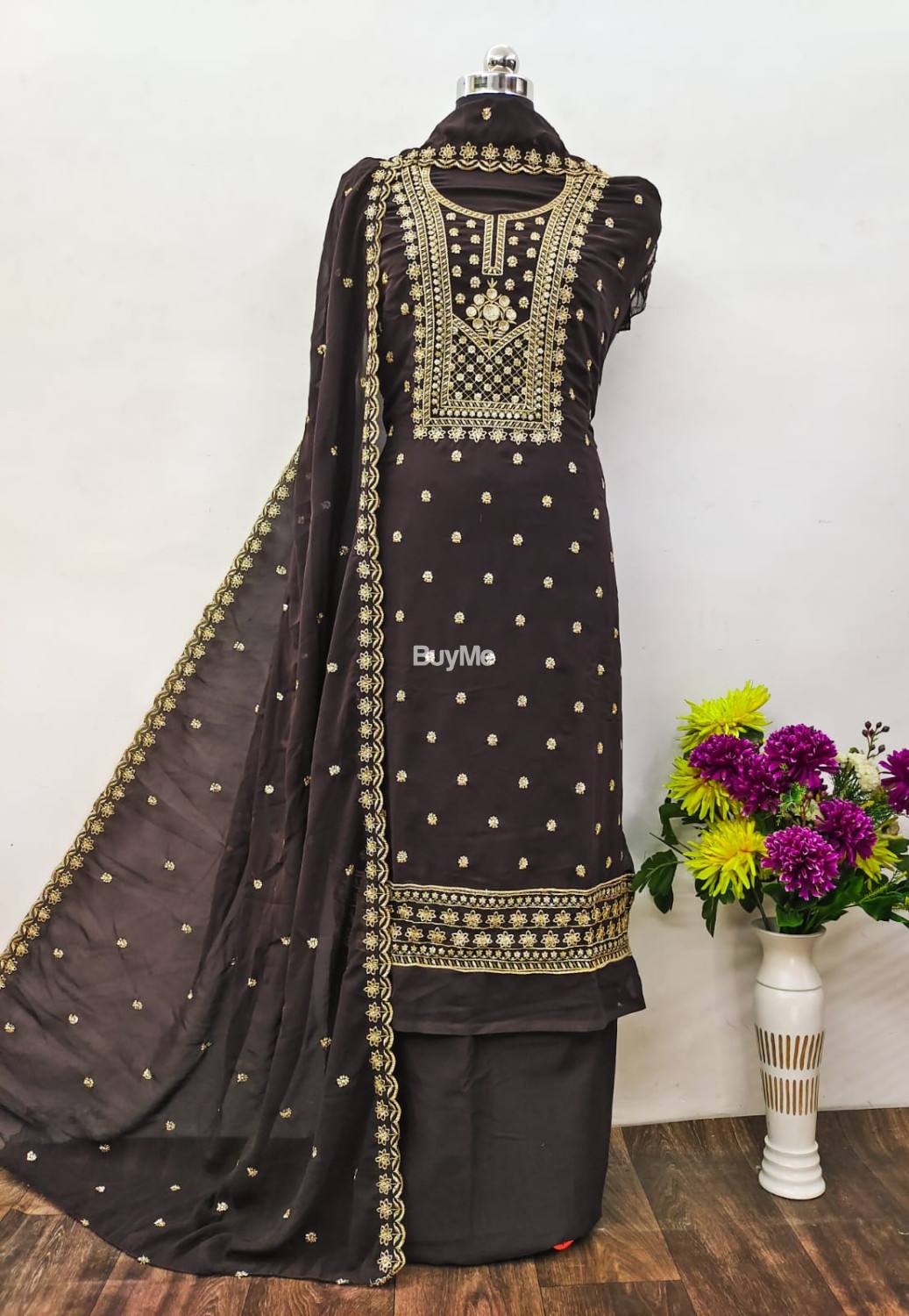 EXCLUSIVE DRESS MATERIAL SUIT FOR WOMEN- BLACK