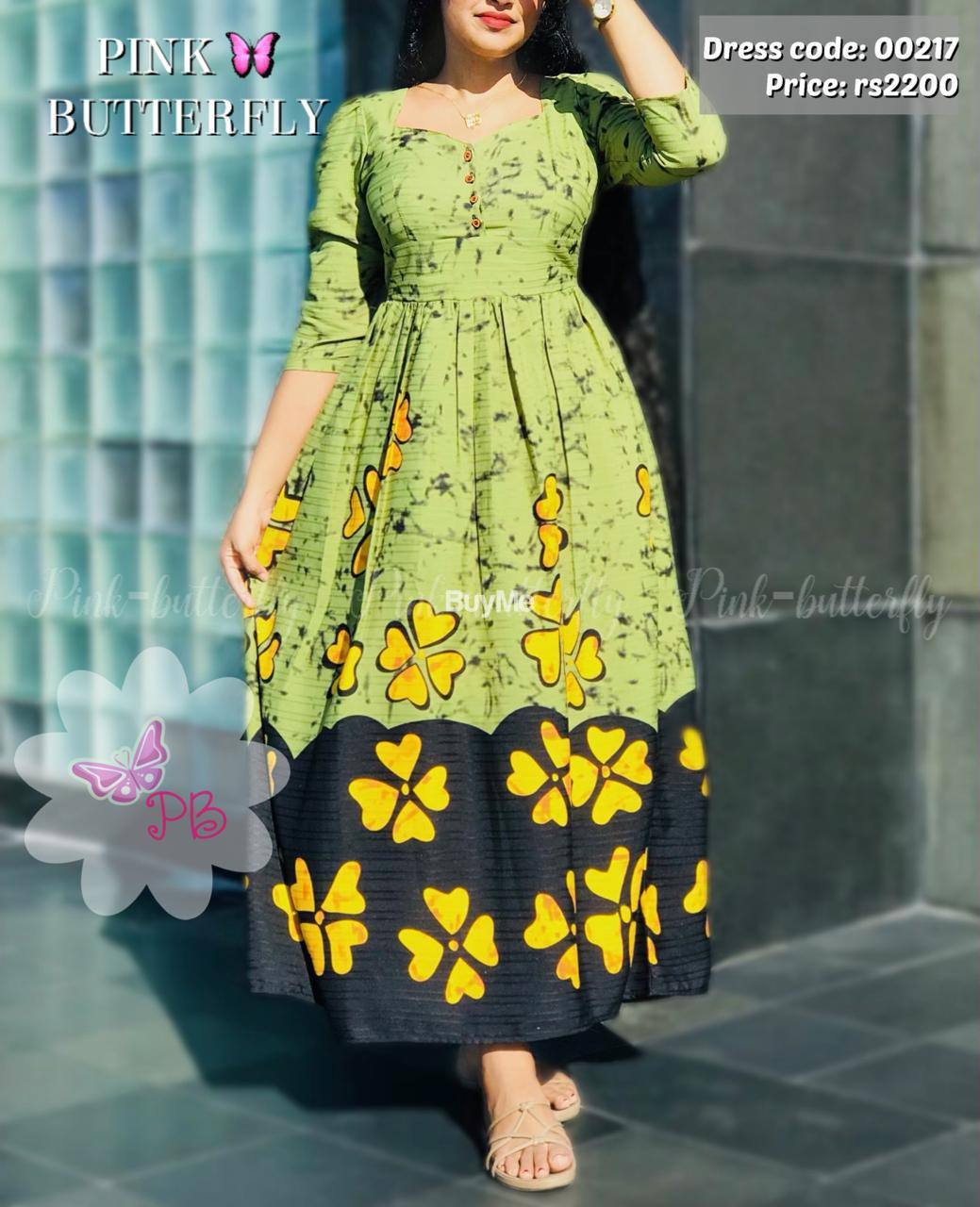 NEW DESIGN LONG FROCK GREEN COLOUR
