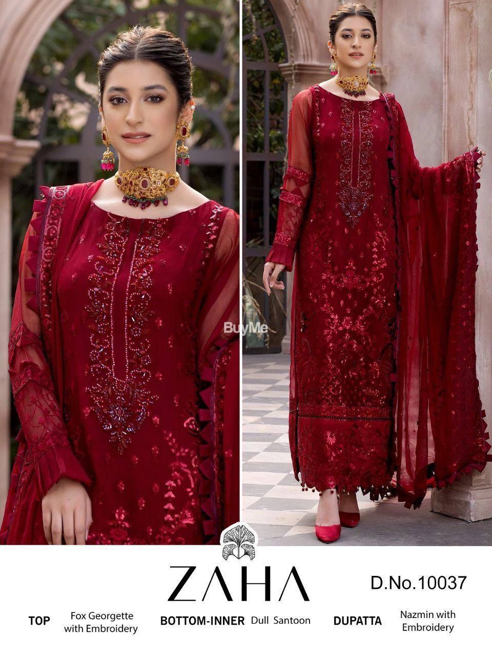 GEORGETTE WITH HEAVY EMBROIDERED TOP WITH DUPATTA