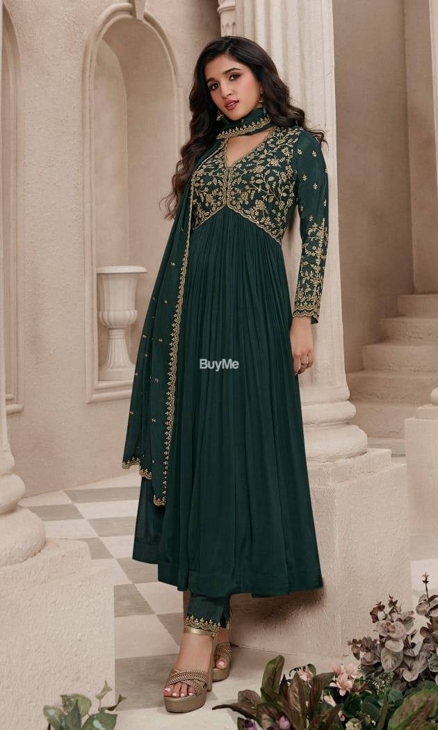 HEAVY CHINON WITH EMBRAIDED SEQUENCE WORKED DRESS