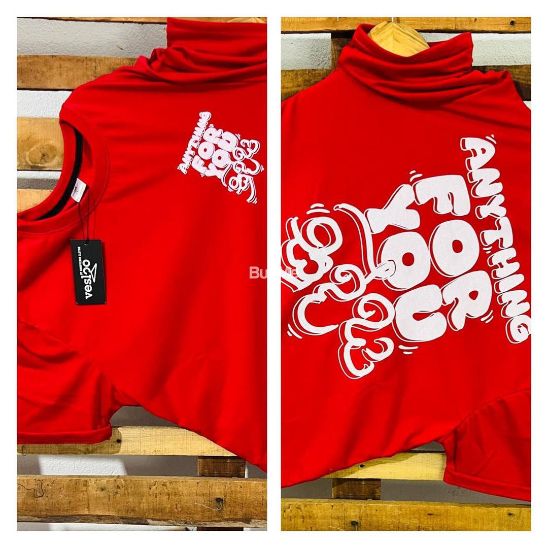 RED COLOUR TRENDING CREW NECK TSHIRTS - ANYTHING FOR YOU SUDDA
