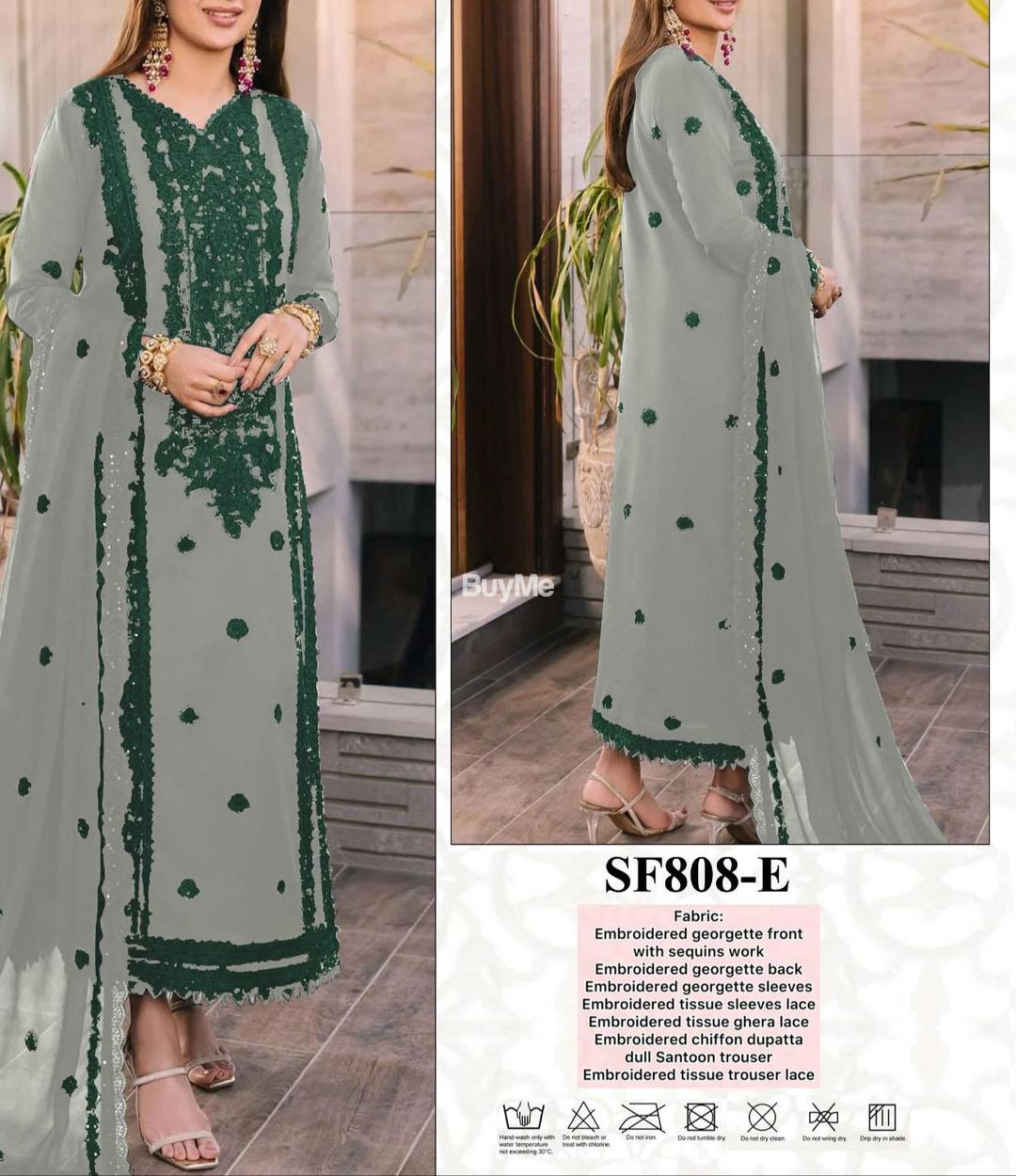 EMBROIDED DRESS - GREEN
