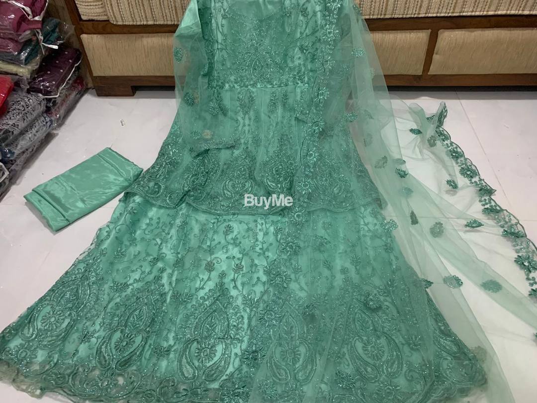 SEMI STITCHED DRESS - MINT GREEN