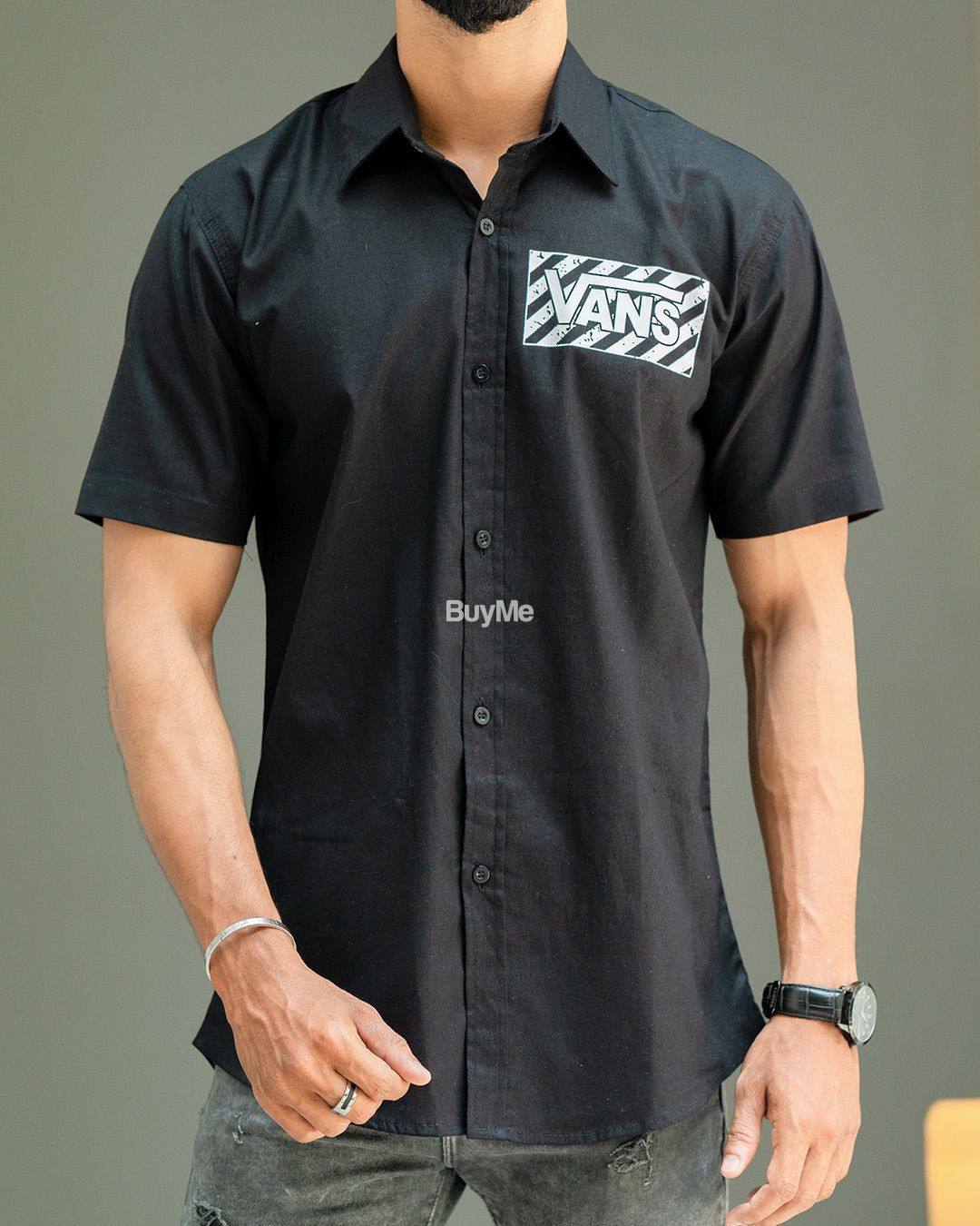 BLACK COLOUR SHORT SLEEVE SHIRT