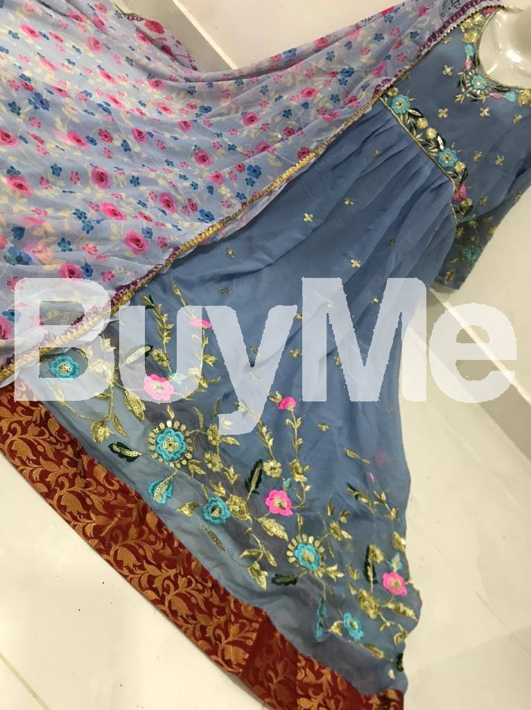 FLORAL EMBROIDED DRESS WITH DUPATTA