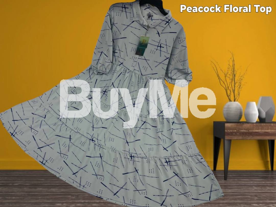 PEACOCK FLORAL TOP - ASH