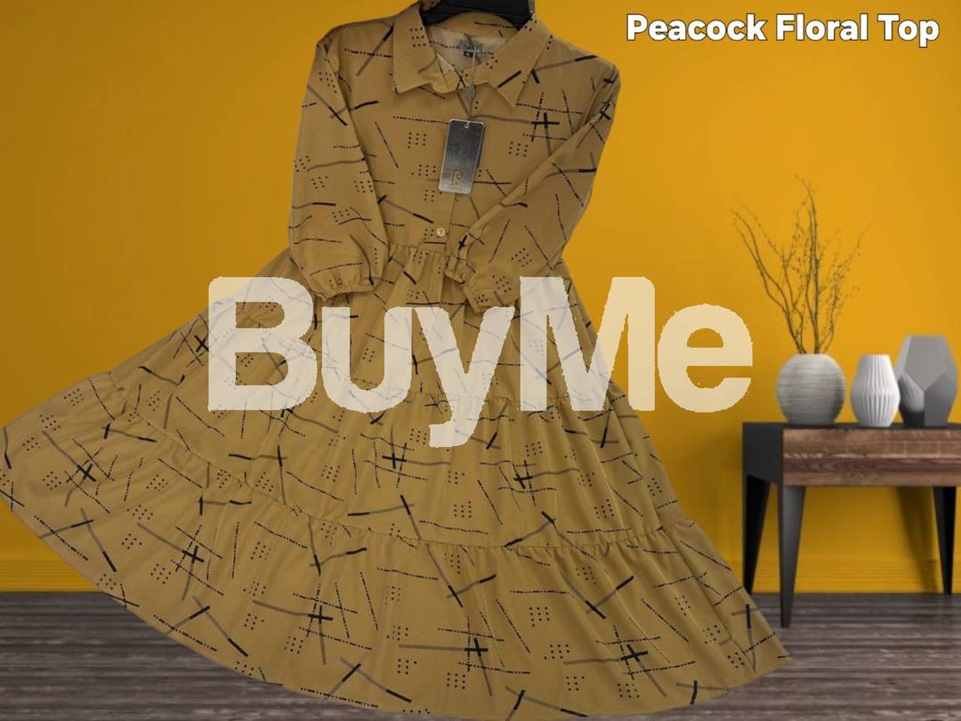 PEACOCK FLORAL TOP - YELLOW BROWN