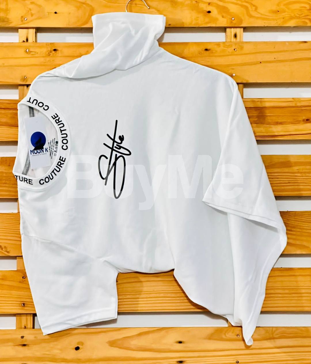 RIB PRINT T SHIRT - WHITE