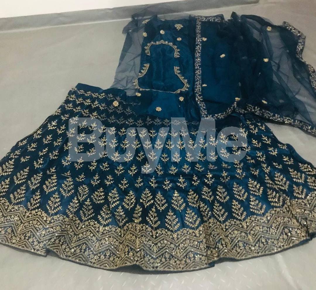 NET LEHENGA WITH CODING WORK