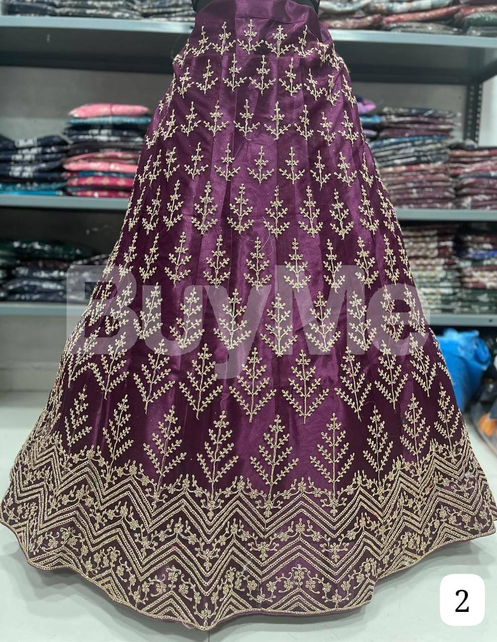 NET LEHENGA WITH CODING WORK - MAGENTA