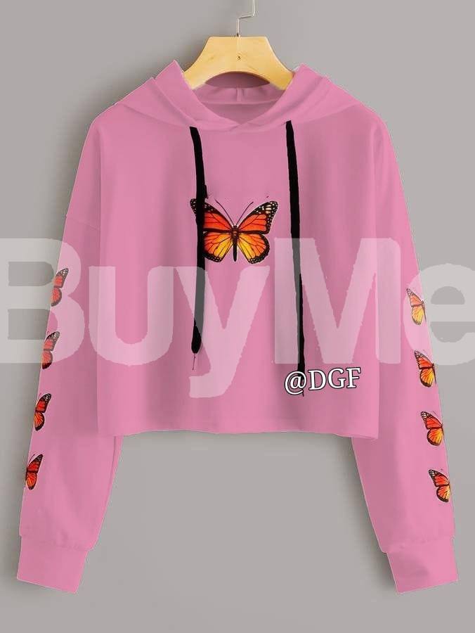 BUTTERFLY'S LADYS HOODY - PINK