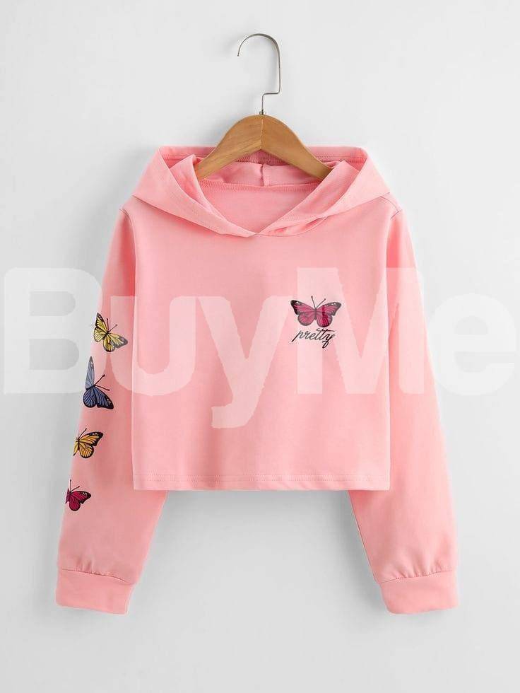 BUTTERFLY'S LADYS HOODY - LIGHT PINK