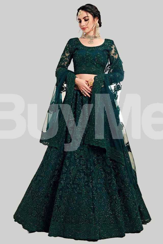 LEHENGA SET - DARK GREEN